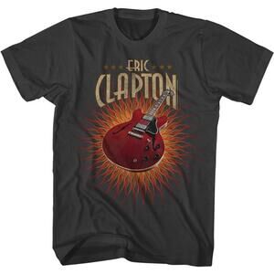Eric Clapton Guitar Flames Smoke Adult T Shirt